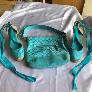 Gently used Coach Size 9M Espadrilles and Handbag